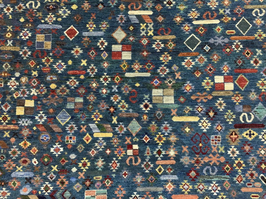 7'x10' Hand-Knotted Modern Chobi Blue/Multi Area Rug – KB Rugs