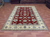 7'x10' Hand-Knotted Chobi Ivory/Red Area Rug – KB Rugs