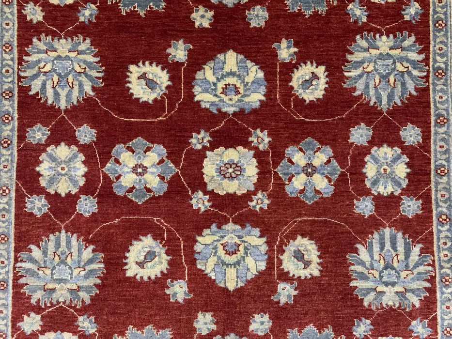 7'x10' Hand-Knotted Chobi Ivory/Red Area Rug – KB Rugs