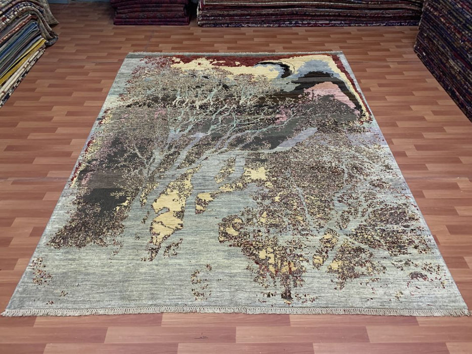 8'x10' Hand-Knotted Chobi Green/Multi Area Rug – KB Rugs