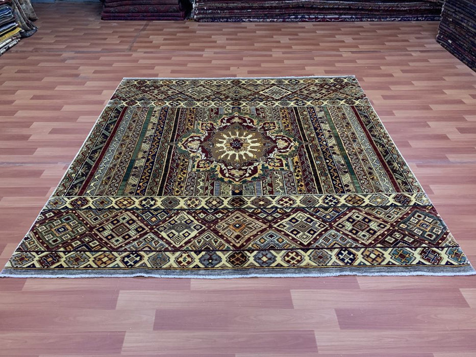 6' x 6' Square Tribal Ziegler Hand Knotted 100% Wool Area rug
