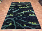 7'X10' Hand-Knotted Modern Chobi Wool Area Rug - Green/Blue
