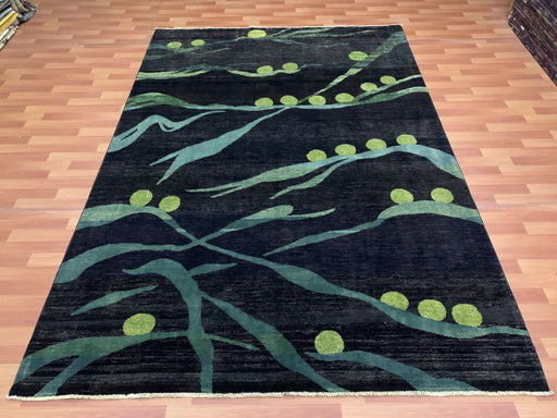 7'x10' Hand-Knotted Modern Chobi Green/Blue Area Rug – KB Rugs