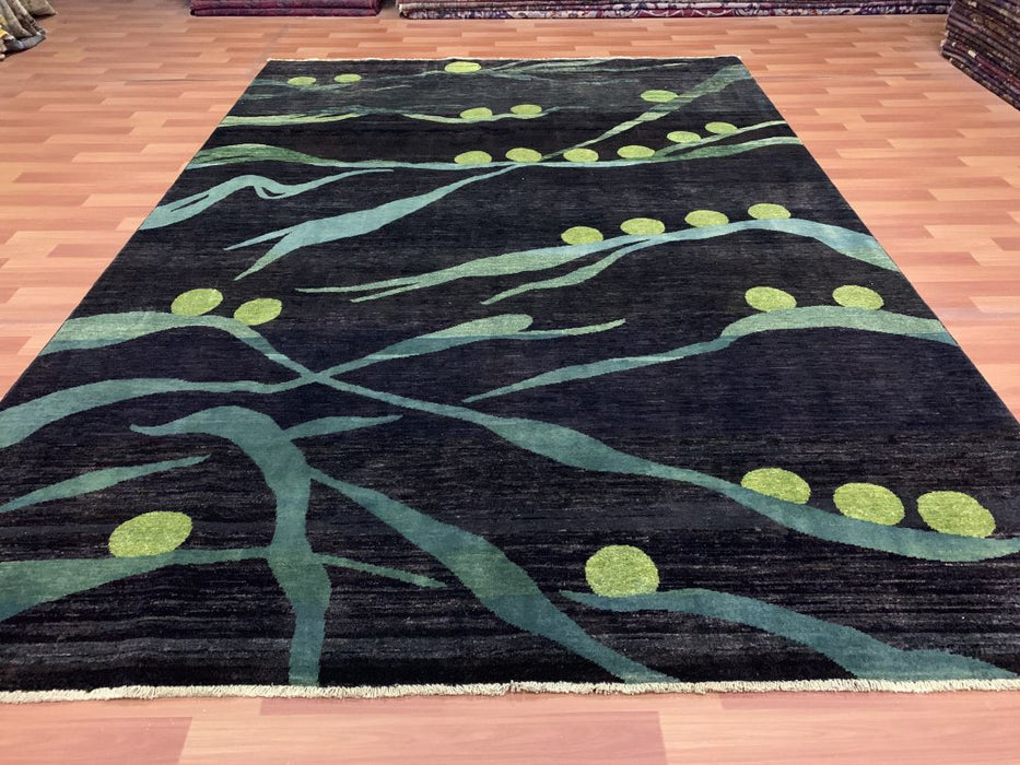 7'x10' Hand-Knotted Modern Chobi Green/Blue Area Rug – KB Rugs