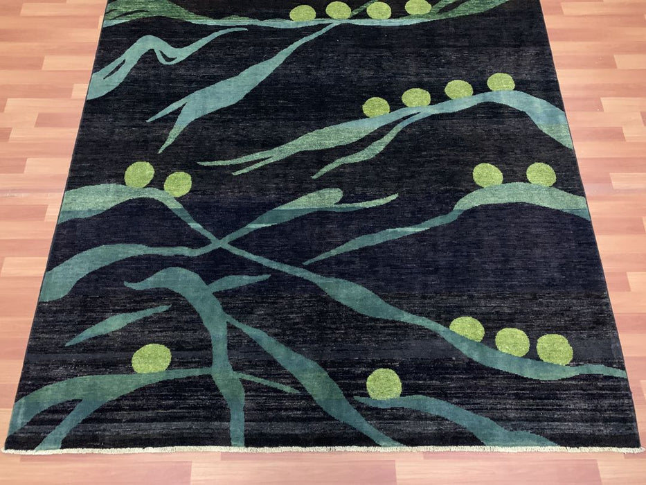 7'x10' Hand-Knotted Modern Chobi Green/Blue Area Rug – KB Rugs
