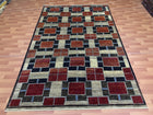 7'X10' Hand-Knotted Modern Chobi Wool Area Rug - Red/Multi