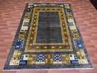 6'X9' Hand-Knotted Chobi Wool Area Rug - Grey/Multi