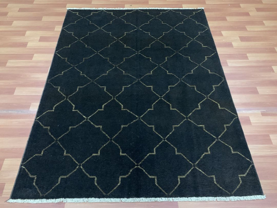 5' x  7' Modern Geometrical Ziegler Hand Knotted 100% Wool Area rug
