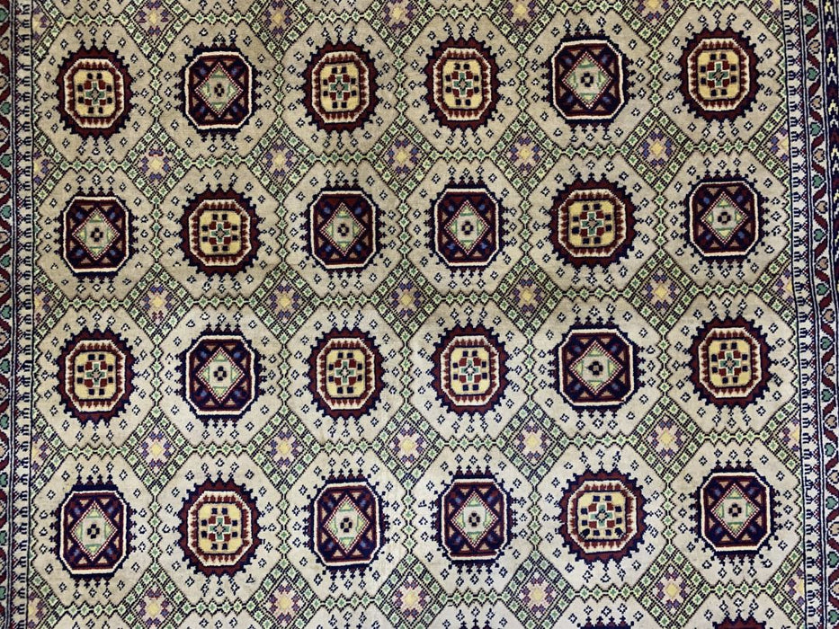 7'x10' Hand-Knotted Tribal Bukhara Beige/Multi Area Rug – KB Rugs