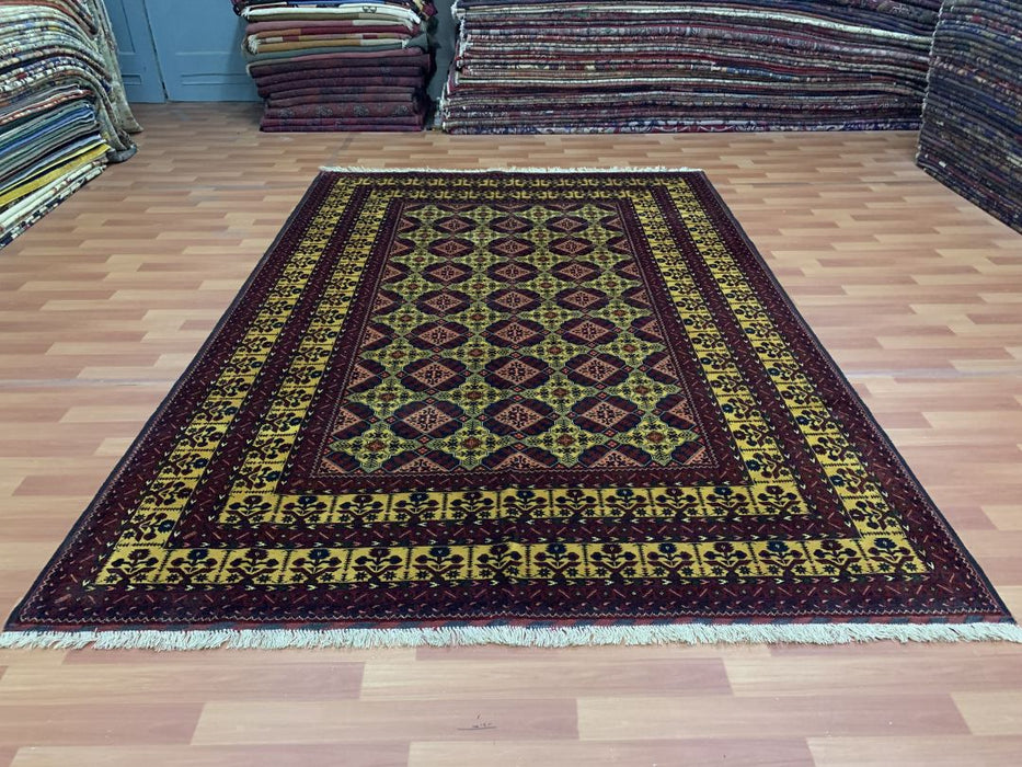 7'x10' Hand-Knotted Tribal Bukhara Multi/Red Area Rug – KB Rugs