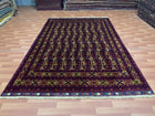 7'X10' Hand-Knotted Tribal Bukhara Wool Area Rug - Red/Multi