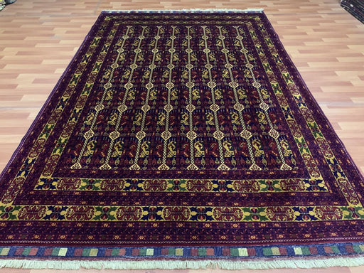 7'x10' Hand-Knotted Tribal Bukhara Red/Multi Area Rug – KB Rugs