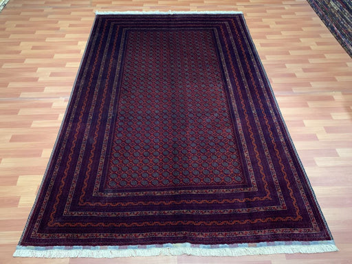 7'x10' Hand-Knotted Tribal Bukhara Blue/Red Area Rug – KB Rugs