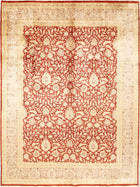 8'X10' Hand-Knotted Autei Wool Area Rug - Red/Beige