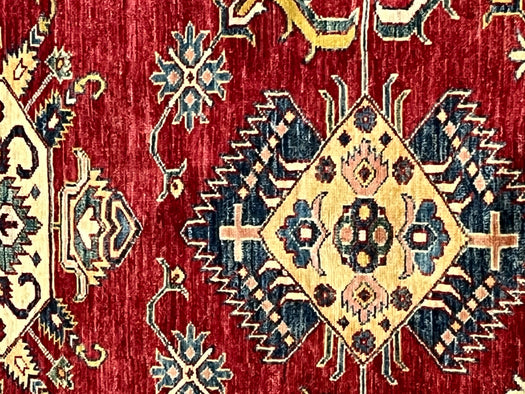 6’3x8’3 kazak 100% wool area rug