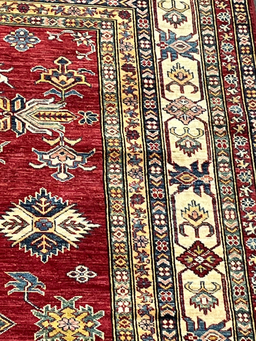 6’3x8’3 kazak 100% wool area rug