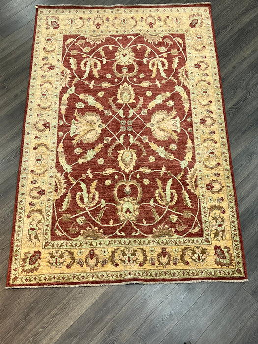 7'x10' Hand-Knotted Chobi Rust/Beige Area Rug – KB Rugs