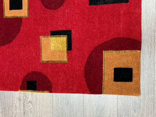4'X6' Nepali geometrical Wool Area rug
