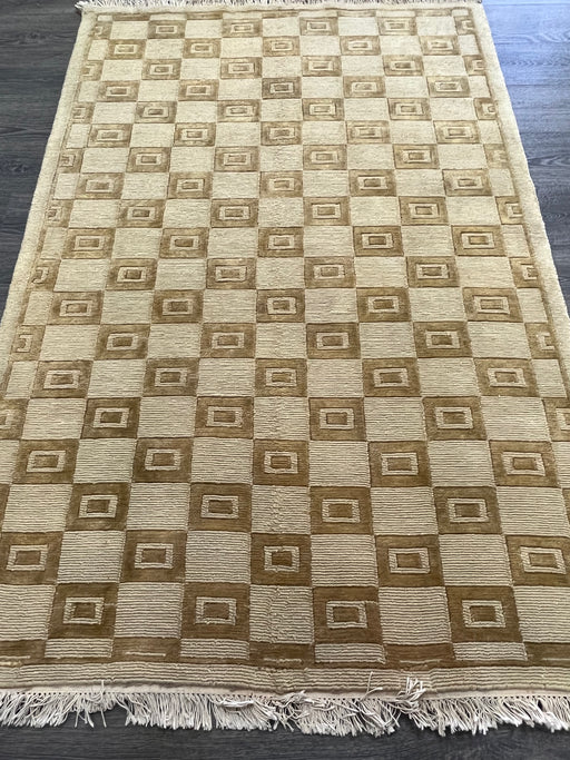 4'x6' Hand-Knotted Nepali Brown/Beige Area Rug – KB Rugs