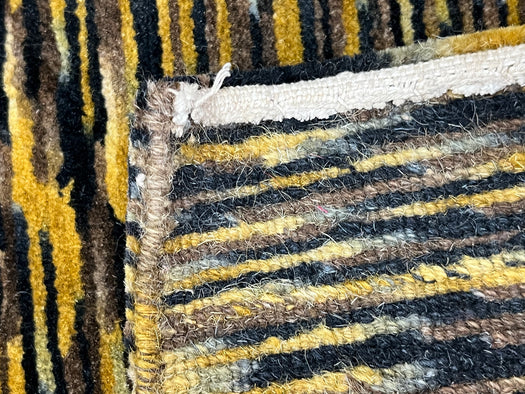 4'x6' Hand-Knotted Nepali Yellow/Black Area Rug – KB Rugs