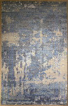 5'X8' Hand-Knotted Modern Nepali Wool Area Rug- Blue/Grey