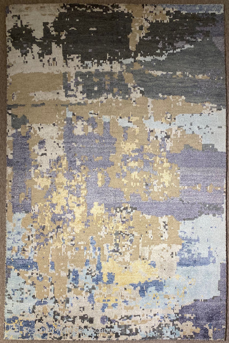 5'X8' Modern Hand Knotted 100% Wool Area rug