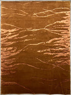 8'X10' Modern Hand-Knotted Nepali Wool Area Rug- Brown