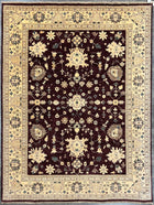 8'X10' Hand-Knotted Chobi Wool Area Rug - Beige/Burgundy