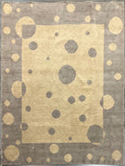 8'X10' Modern Hand-Knotted Nepali Wool Area Rug- Grey/Beige