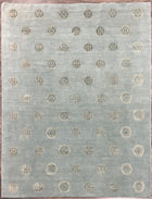 8'X10' Modern Hand-Knotted Nepali Wool Area Rug- Grey/Blue
