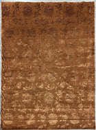 8'X10' Modern Hand-Knotted Nepali Wool Area Rug- Brown