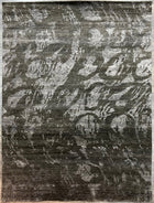 8'X10' Modern Hand-Knotted Nepali Wool Area Rug- Black/Grey