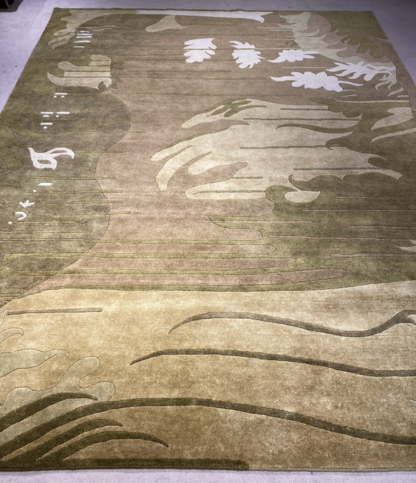 9'x12' Hand-Knotted Nepali Green/Ivory/Brown Area Rug – KB Rugs