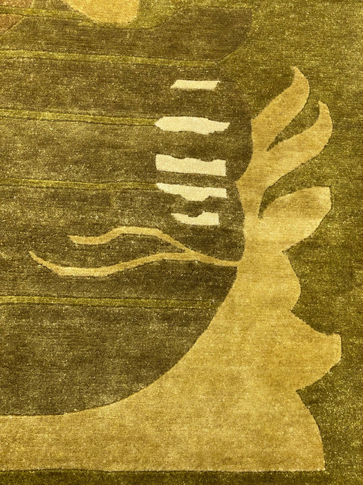 9'x12' Hand-Knotted Nepali Green/Ivory/Brown Area Rug – KB Rugs