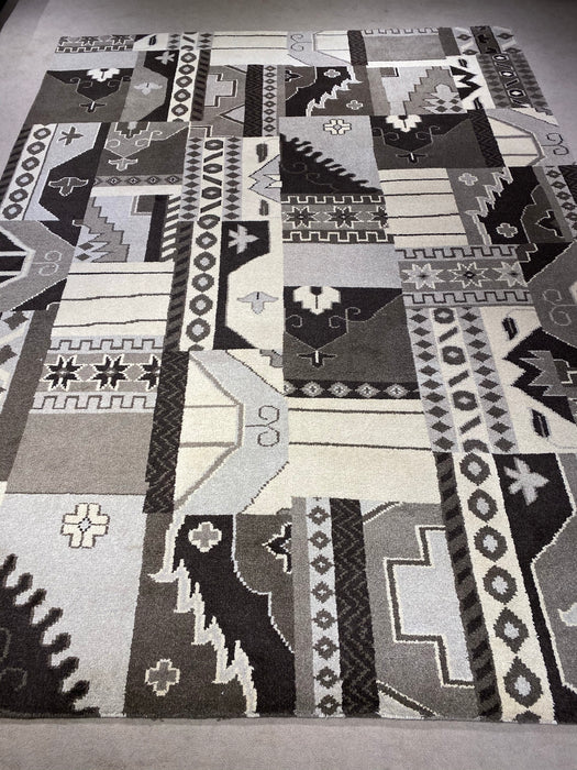 9'x12' Hand-Knotted Berber Multi/Grey Area Rug – KB Rugs