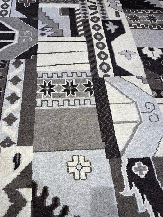 9'x12' Hand-Knotted Berber Multi/Grey Area Rug – KB Rugs