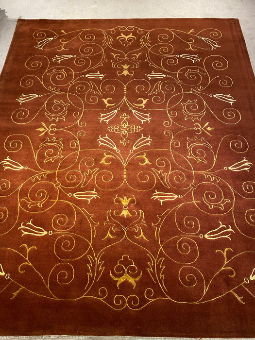 8'0X10'0 Nepali Hand Knotted 100% Wool/Silk Area rug