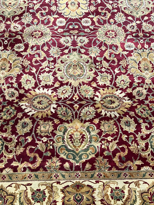 9'x12' Hand-Knotted Persian Burgundy/Beige Area Rug – KB Rugs