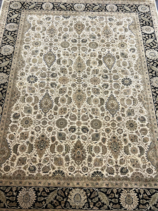 9'3"X12'1" indo persian Wool Hand Knotted Area Rug (Super Fine)