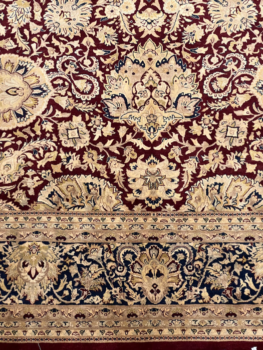 9'2"X12'4" indo persian Silk & Wool Hand Knotted Area Rug