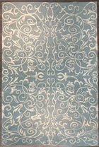 9'X12' Hand-Knotted Nepali Wool Area Rug - Grey/Ivory