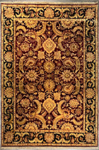 9'X12' Hand-Knotted Persian-Style (Indo-Persian) Wool Area Rug- Multi/Maroon