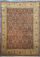 9'X12' Hand-Knotted Sutri Wool Area Rug- Red/Beige