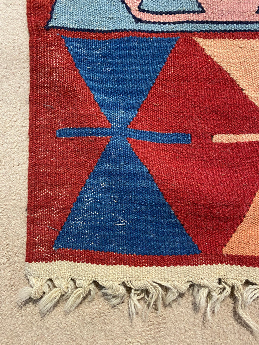4.0X5.9 Kilim Hand Knotted 100% Wool Area rug