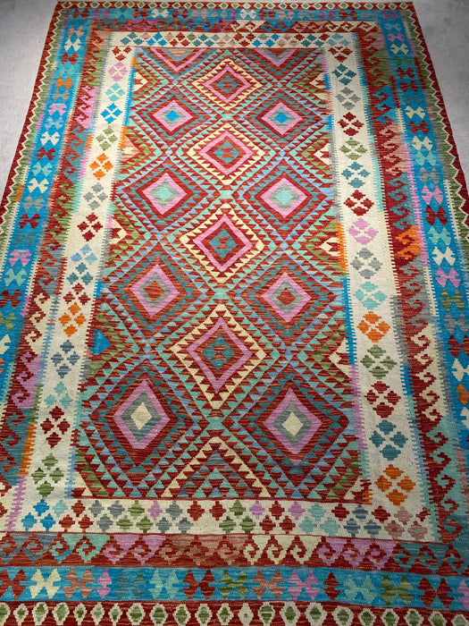 6'6X9'8 Killim Hand Knotted 100% Wool Area rug