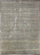 9'X12' Hand-Knotted Nepali Wool Area Rug - Gold/Grey