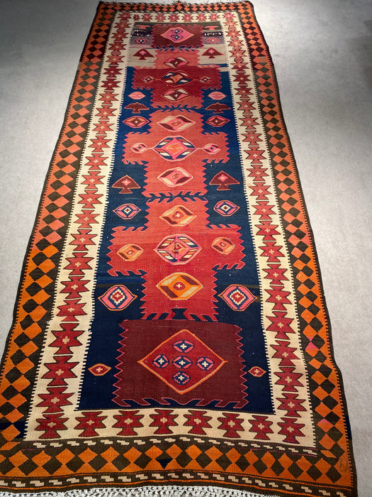 4.4X10.11 Kilim Hand Knotted 100% Wool Area rug