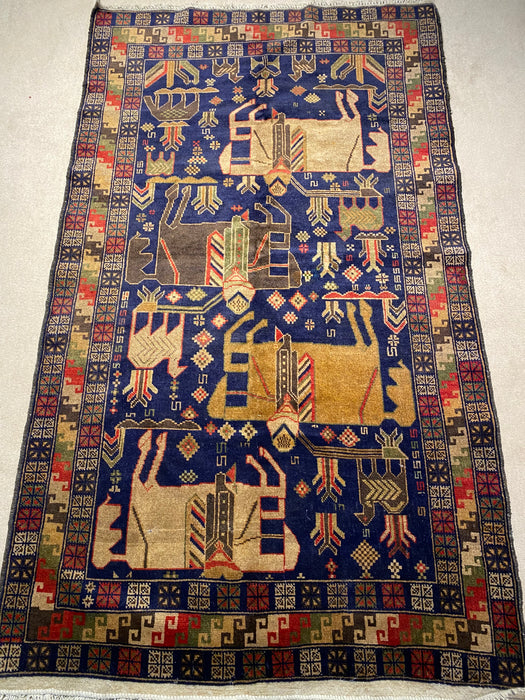 3.7X6.3 Bajasta (Jungle) Hand Knotted 100% Wool Area rug