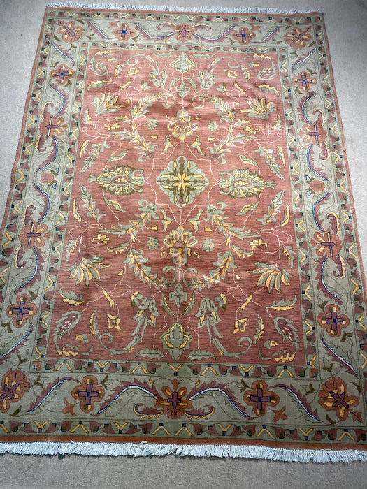 4.10X7.11  Indo Persian Hand Knotted 100% Wool Area rug