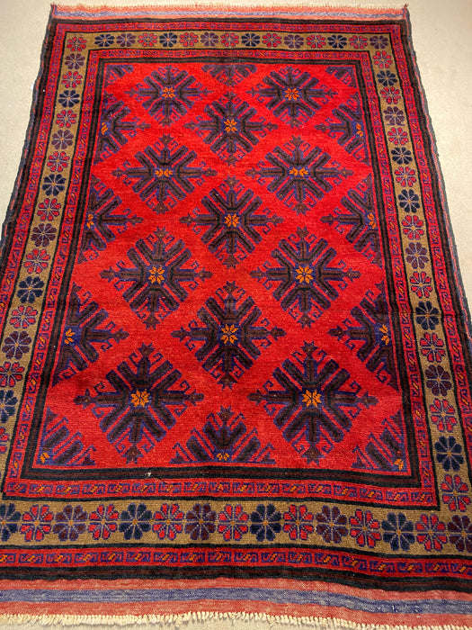 4.11X7.5 Antique Hand Knotted 100% Wool Area rug
